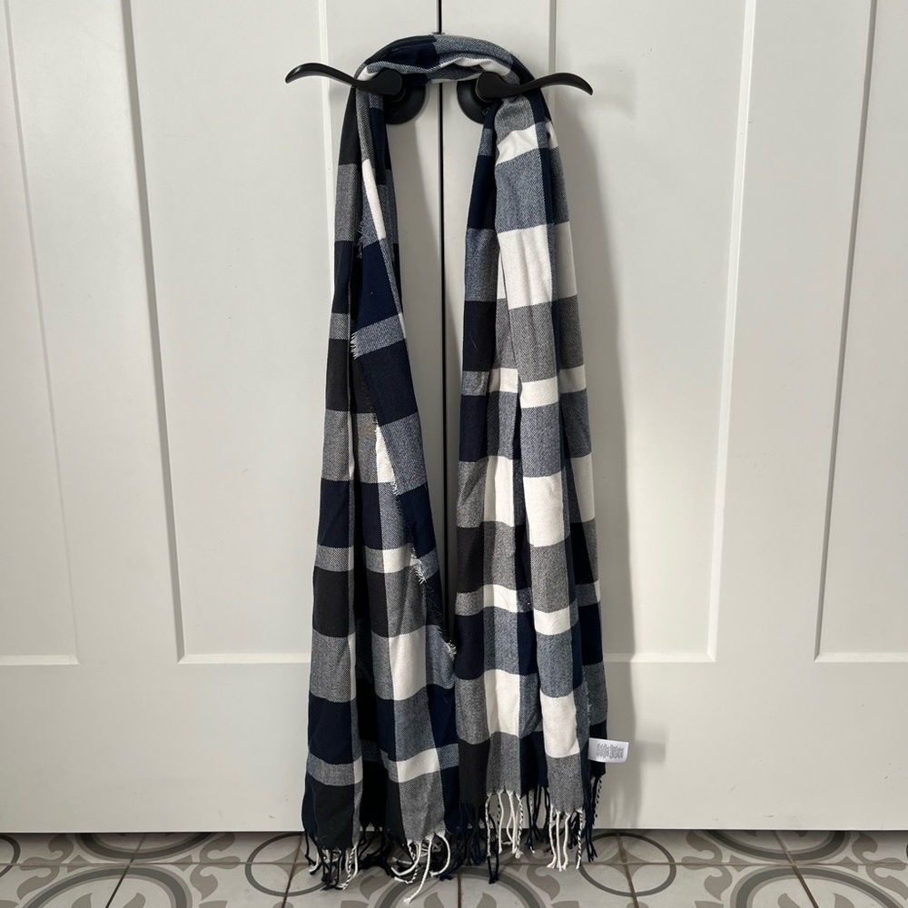Navy plaid scarf